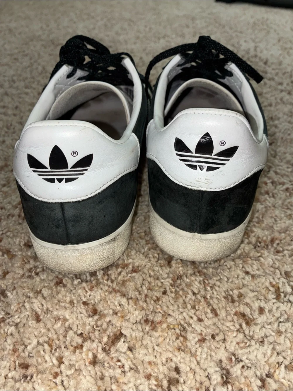 adidas Black Suede Sneakers with White Stripes